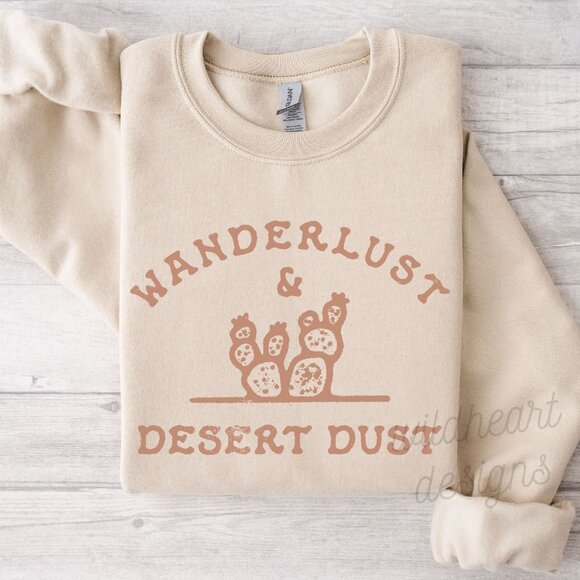 Tops - Wanderlust & Desert Dust Sweatshirt - Sand S-XL